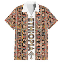 Personalized Ethiopian Tewahedo Angel Orthodox Family Matching Off Shoulder Short Dress and Hawaiian Shirt