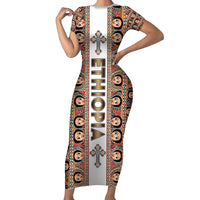 Personalized Ethiopian Tewahedo Angel Orthodox Family Matching Short Sleeve Bodycon Dress and Hawaiian Shirt