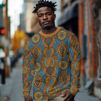 Tribal Earth African Ankara Pattern Long Sleeve Shirt