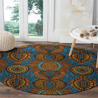 Tribal Earth African Ankara Pattern Round Carpet