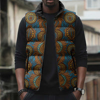 Tribal Earth African Ankara Pattern Sleeveless Puffer Jacket