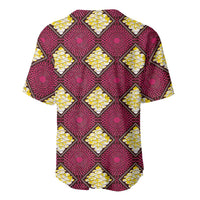 Ruby Gold African Ankara Pattern Baseball Jersey