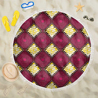 Ruby Gold African Ankara Pattern Beach Blanket
