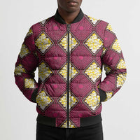 Ruby Gold African Ankara Pattern Bomber Puffer Jacket