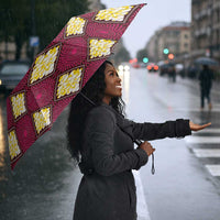 Ruby Gold African Ankara Pattern Umbrella