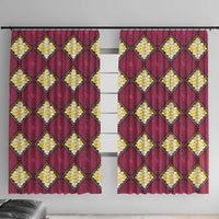 Ruby Gold African Ankara Pattern Window Curtain