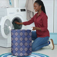 Indigo Diamond African Ankara Pattern Laundry Basket