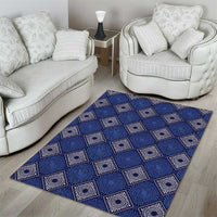 Indigo Diamond African Ankara Pattern Area Rug