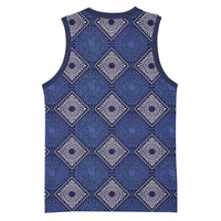 Indigo Diamond African Ankara Pattern Basketball Jersey