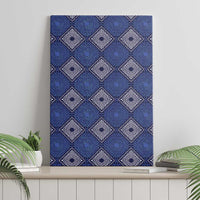 Indigo Diamond African Ankara Pattern Canvas Wall Art