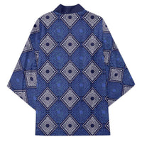Indigo Diamond African Ankara Pattern Kimono