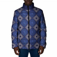 Indigo Diamond African Ankara Pattern Padded Jacket