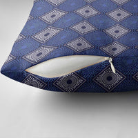 Indigo Diamond African Ankara Pattern Pillow Cover