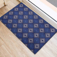 Indigo Diamond African Ankara Pattern Rubber Doormat