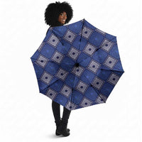 Indigo Diamond African Ankara Pattern Umbrella