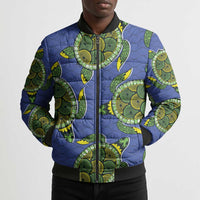 Emerald Turtle African Ankara Pattern Bomber Puffer Jacket