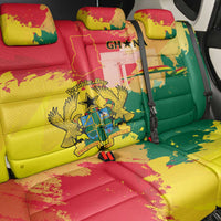 Ghana Republic Day Back Car Seat Cover Black Star Square With Coat Of Arms