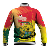 Personalized Ghana Republic Day Baseball Jacket Black Star Square With Coat Of Arms