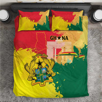 Ghana Republic Day Bedding Set Black Star Square With Coat Of Arms