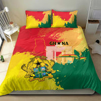 Ghana Republic Day Bedding Set Black Star Square With Coat Of Arms