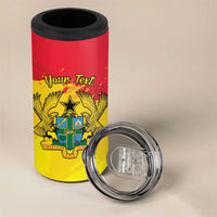 Personalized Ghana Republic Day 4 in 1 Can Cooler Tumbler Black Star Square With Coat Of Arms