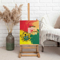 Ghana Republic Day Canvas Wall Art Black Star Square With Coat Of Arms