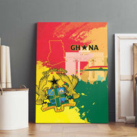 Ghana Republic Day Canvas Wall Art Black Star Square With Coat Of Arms