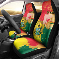 Ghana Republic Day Car Seat Cover Black Star Square With Coat Of Arms
