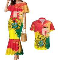 Personalized Ghana Republic Day Couples Matching Mermaid Dress and Hawaiian Shirt Black Star Square With Coat Of Arms