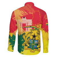 Personalized Ghana Republic Day Family Matching Tank Maxi Dress and Hawaiian Shirt Black Star Square With Coat Of Arms