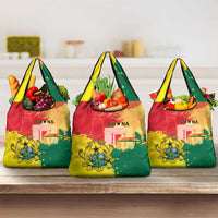 Ghana Republic Day Grocery Bag Black Star Square With Coat Of Arms