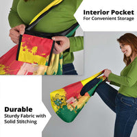 Ghana Republic Day Grocery Bag Black Star Square With Coat Of Arms