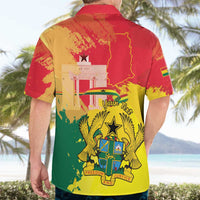 Personalized Ghana Republic Day Hawaiian Shirt Black Star Square With Coat Of Arms
