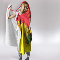 Ghana Republic Day Hooded Blanket Black Star Square With Coat Of Arms