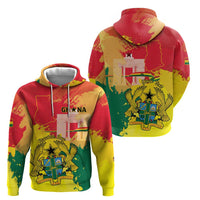 Personalized Ghana Republic Day Hoodie Black Star Square With Coat Of Arms