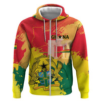 Personalized Ghana Republic Day Hoodie Black Star Square With Coat Of Arms