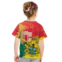 Personalized Ghana Republic Day Kid T Shirt Black Star Square With Coat Of Arms