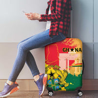 Ghana Republic Day Luggage Cover Black Star Square With Coat Of Arms