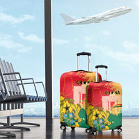 Ghana Republic Day Luggage Cover Black Star Square With Coat Of Arms