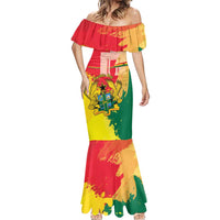 Personalized Ghana Republic Day Mermaid Dress Black Star Square With Coat Of Arms