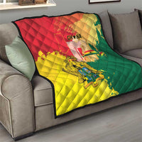 Ghana Republic Day Quilt Black Star Square With Coat Of Arms