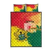 Ghana Republic Day Quilt Bed Set Black Star Square With Coat Of Arms