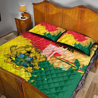 Ghana Republic Day Quilt Bed Set Black Star Square With Coat Of Arms