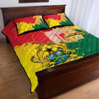 Ghana Republic Day Quilt Bed Set Black Star Square With Coat Of Arms