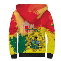 Personalized Ghana Republic Day Sherpa Hoodie Black Star Square With Coat Of Arms