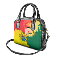 Ghana Republic Day Shoulder Handbag Black Star Square With Coat Of Arms