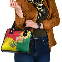 Ghana Republic Day Shoulder Handbag Black Star Square With Coat Of Arms