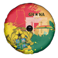 Ghana Republic Day Spare Tire Cover Black Star Square With Coat Of Arms