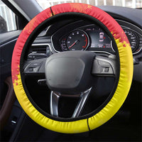 Ghana Republic Day Steering Wheel Cover Black Star Square With Coat Of Arms