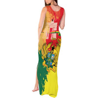 Personalized Ghana Republic Day Tank Maxi Dress Black Star Square With Coat Of Arms